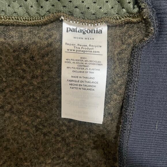 Patagonia Men’s Woolyester Full-Zip Fleece Jacket Green XL - Picture 5 of 8
